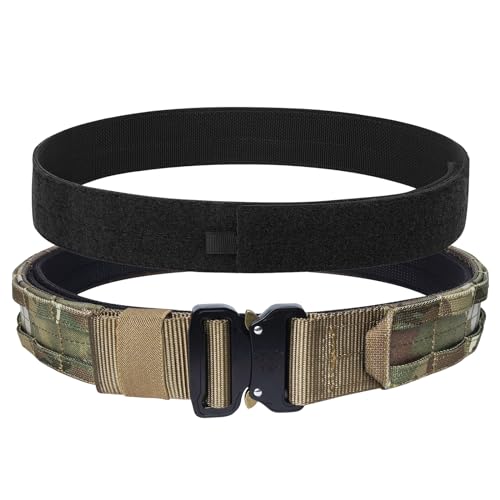 KRYDEX GEAR Taktischer Gürtel mit Schnellverschluss 1,75 Zoll Taktischer Gürtel mit 1,5 Zoll Innengürtel Militär Schwerlast Molle Gürtels Arbeitsgürte Hochleistungsgürtel für Herren (camouflage, L) von KRYDEX GEAR