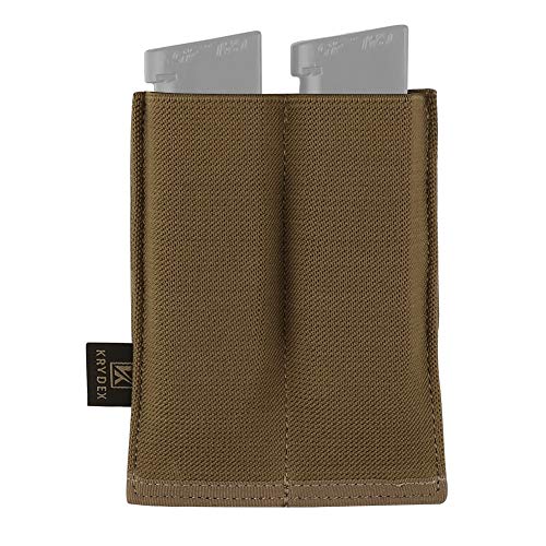 Molle Doppel Pistole Magazin Tasche Pistole Mag Halter für 9mm .45 .40 Magazin (Kojotenbraun) von KRYDEX GEAR