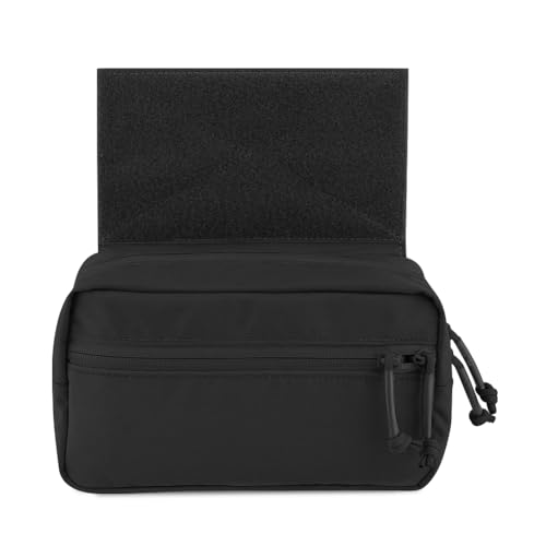 Taktische Drop Pouch, Organizer Fronttasche für Taktische Weste Plattenträger für JPC CPC AVS Vest Hook and Loop Add on Pouch (Schwarz) von KRYDEX GEAR