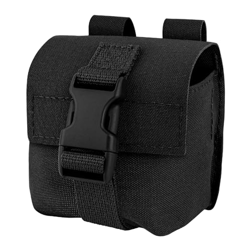 Taktische Grenade Pouch, Nylon Militär Kompakt MOLLE EDC Handschuhtasche Handgranaten Tasche für M67, M33, M69 (Schwarz) von KRYDEX GEAR