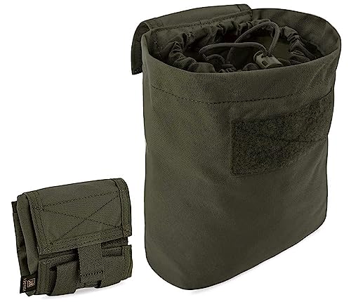 KRYDEX GEAR Taktische Molle Dump Pouch, Faltbare Magazin Mag Tasche Taktische Schleuder Munitionstasche Magazin Utility Roll Up Wiast Tasche mit Kordelzug (Ranger Grün) von KRYDEX GEAR