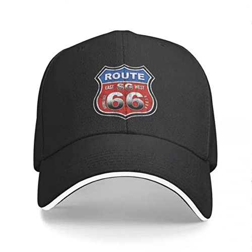 KRYDN Baseballkappen für Männer und Frauen Historische Route 66 Baseballkappe Hip Hop Männer Frauen Einstellbare Mutter Straße Amerika Highway Papa Hut Herbst Weihnachts- und Neujahrsgeschenke von KRYDN