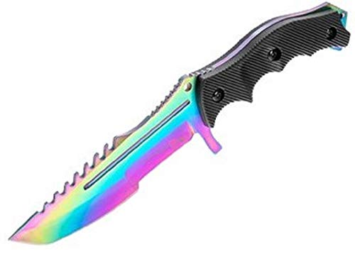 Sharp Huntsman Elite Knife - Hunting Knives - Campingmesser - Outdoor - Rainbow Skin - Messer mit Etui - Gürtelmesser - Trainingsmesser mit Säge von KS-11