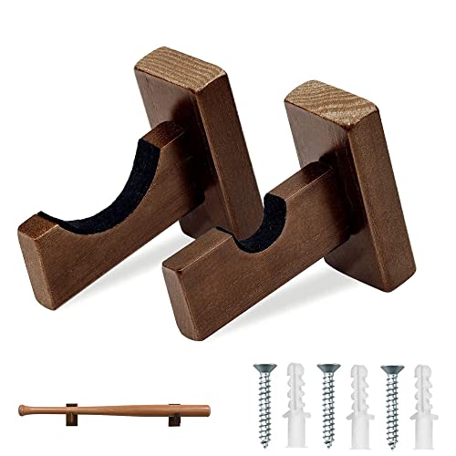 2pcs Schlägerwandhalterung Holz Baseballschläger Display Baseballschlägerhalter Horizontale Halterung Aus Massivem Wandhalterung Baseballschläger Halterung mit Schrauben Platz Sparen Wandhalterung von KSHQU