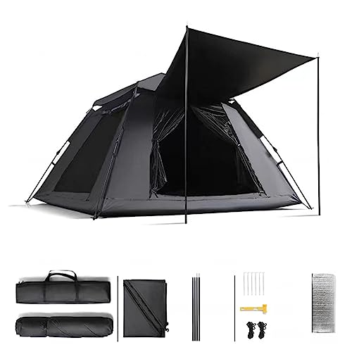 4-Mann-Zelt mit feuchtigkeitssicherem Pad, 5000 mm wasserdichte Zelte Premium robuste Blackout-Zelte für Camping-Wanderpicknickgarten 4 Mann von KSWBD