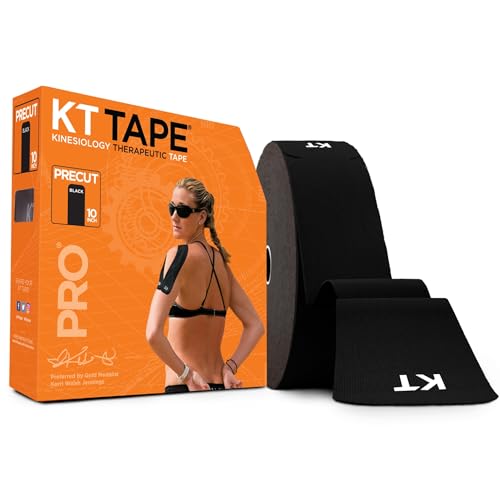 KT Tape PRO Jumbo 150 Strip Synthetik vorgeschnittenen Kinesiologie Tape M Jet Black von KT Tape