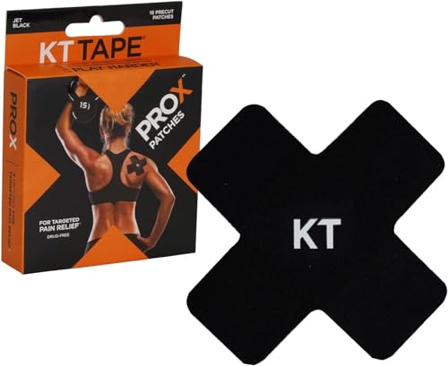 KT Tape PRO X, elastische Sportpads, 15 Einheiten, Farbe Schwarz von KT Tape