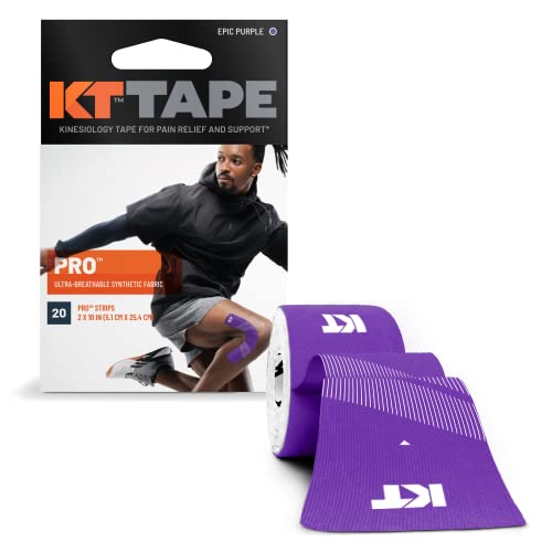 KT Tape Für alle Altersgruppen Pro Kinesiologie-Tape, Epic Purple, 20 Precut Strips von KT Tape