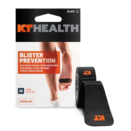 KT Tape Unisex-Erwachsene KT Performance Klebeband zur Verhinderung von Blasen, Schwarz, 3.5” Strips von KT Tape