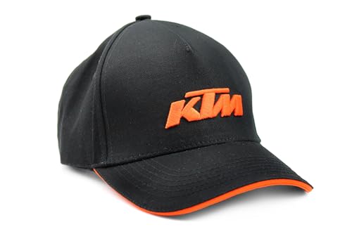 KTM Bike Industries Base Cap schwarz mit gesticktem Logo in Orange von KTM