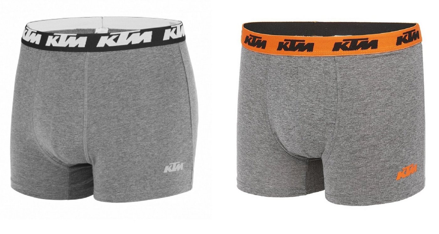 KTM Boxershorts Men Hüft-Shorts Basic Unterhose Outdoorsport (2er-Pack) mit Logo auf dem Taillenbund von KTM