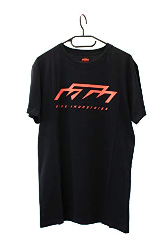 KTM Factory Team T-Shirt in schwarz mit großem Logo Print auf der Brust in Orange (Gr. S-XXL) Rundhals Unisex, Größe:L von KTM
