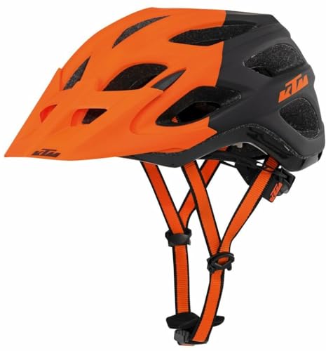 KTM Fahrrad Helm Factory Character mit Fidlock Verschluss-System, mit Visier, Orange Matt und schwarz Matt 54-58 cm von KTM