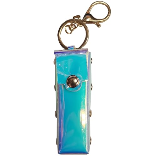 KUAIYIJU Tragbare Lippenstift-Tasche, Geldbörse, Schlüsselanhänger, Aufbewahrungstasche für Damen, einfarbig, Lippenstifte, Schutzhülle, Rucksack-Dekoration, blau von KUAIYIJU
