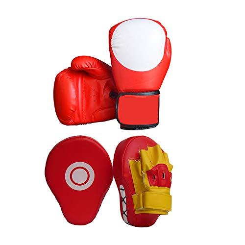 KUENG Kickboxen Handschuh Kinderboxhandschuhe Ab 6 Jahren Boxhandschuhe Set Grappling Handschuhe for Kampfsport Boxtraining red,Freesize von KUENG