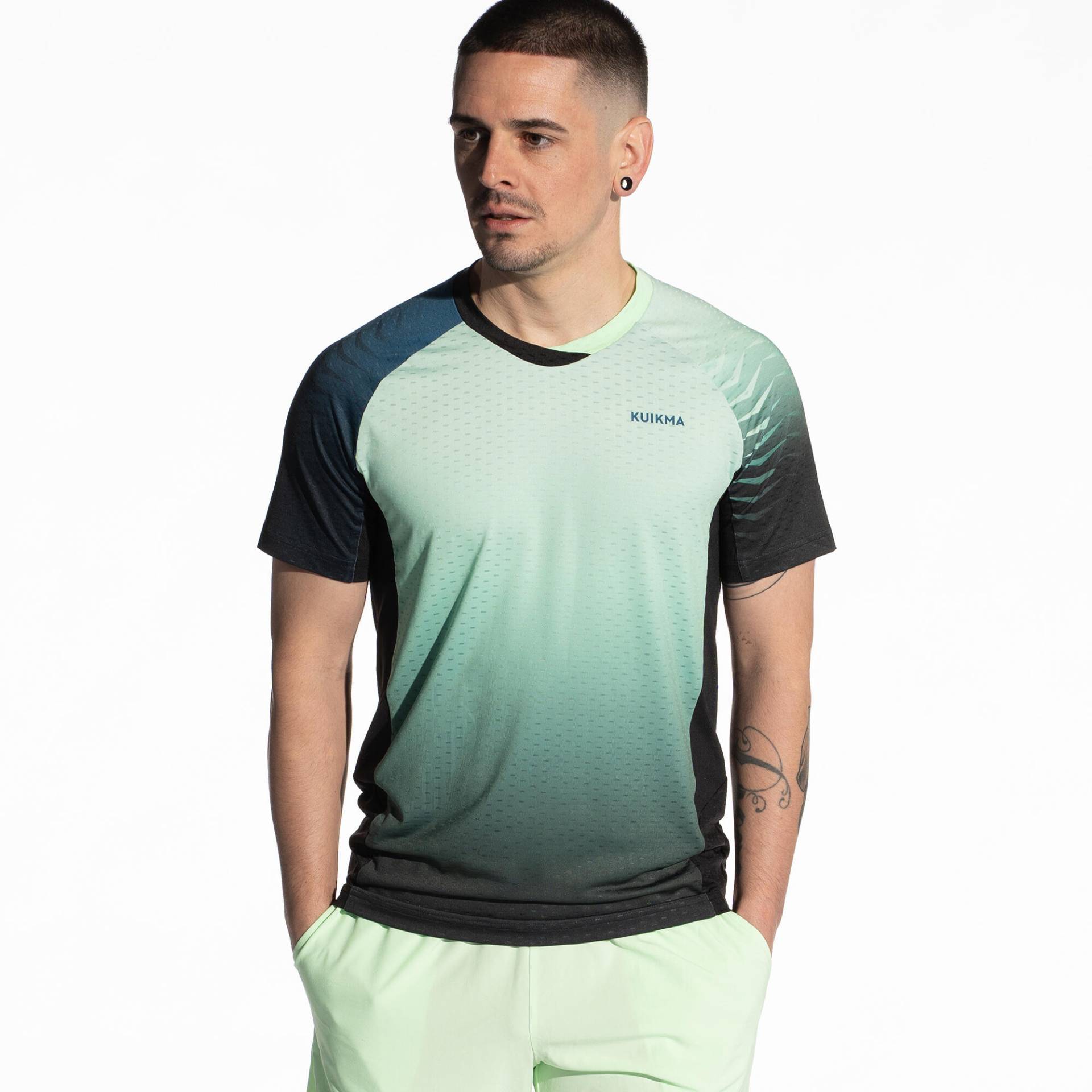 Herren Padel T-Shirt kurzarm - PTS 900 grün von KUIKMA