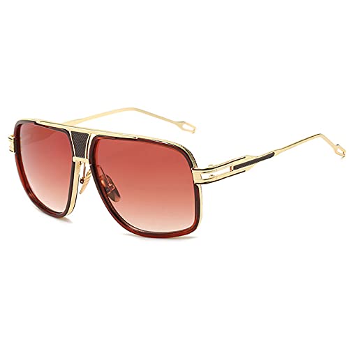 KUNIUO Klassische Luxus Herren Sonnenbrille Glamour Fashion Sonnenbrille Für Frauen Gespiegelt Retro Vintage Square Shades-C3 von KUNIUO