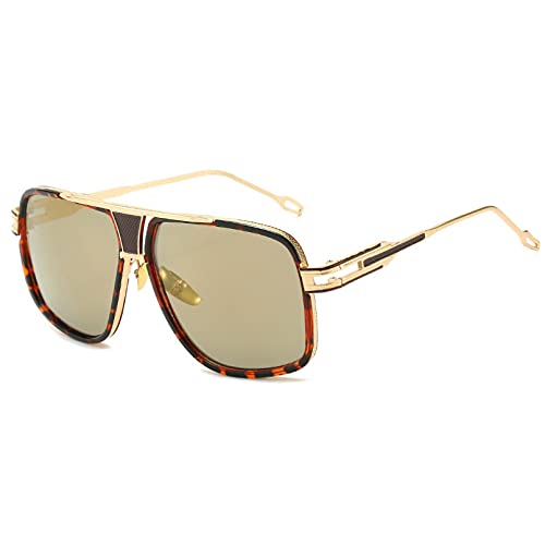 KUNIUO Klassische Luxus Herren Sonnenbrille Glamour Fashion Sonnenbrille Für Frauen Gespiegelt Retro Vintage Square Shades-C5 von KUNIUO