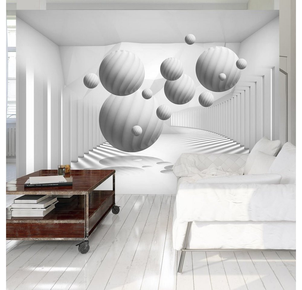 KUNSTLOFT Vliestapete Balls in White 2.5x1.75 m, halb-matt, lichtbeständige Design Tapete von KUNSTLOFT