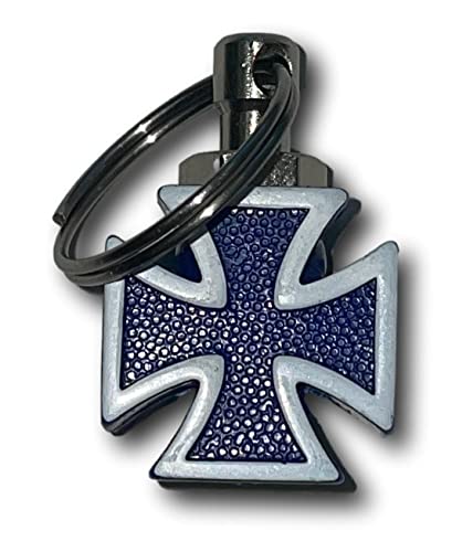 KUSTOM66 Schlüsselanhänger Kreuz blau von KUSTOM66