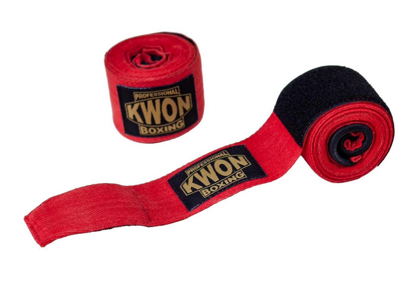 KWON Boxbandagen Premium Gel Box-Bandage unelastisch Boxen Handbandagen Faustbandagen (3,5 m, Paar), Profi Qualität für Wettkampf und Training, schwarz oder rot, 350 cm von KWON