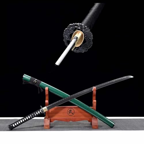 Handgefertigte Samurai-Schwerter aus T10-Stahl,echtes Kantan mit natürlicher Holzscheide,103cm Schwert für Kendo-Training,Heimdekoration,Sammeln,Kampfsport,Halloween,Maskerade,Selbstverteidigung von KWXPW