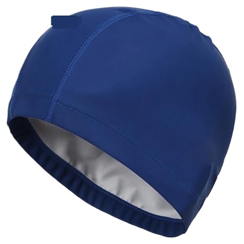 Badekappe, 2 stücke Unisex Erwachsene Wasserdicht Gehörschutz Lange Haare Badekappe Multicolor(Deep Blue) von KXAOXGRC