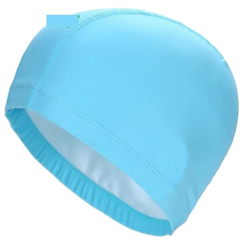 Badekappe, 2 stücke Unisex Erwachsene Wasserdicht Gehörschutz Lange Haare Badekappe Multicolor(Light Blue) von KXAOXGRC