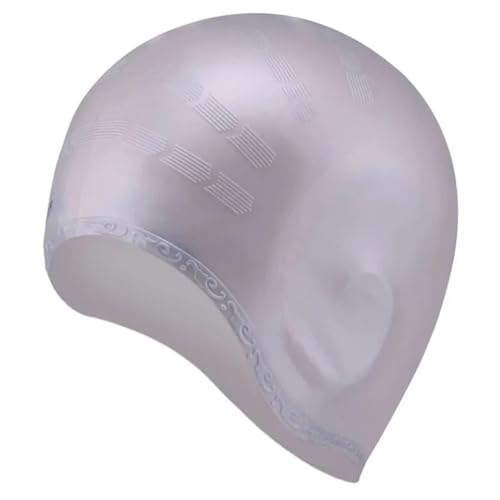 Badekappe, Silikon-Badekappe for Damen und Erwachsene mit langem Haar, Mehrfarbig(Grey) von KXAOXGRC