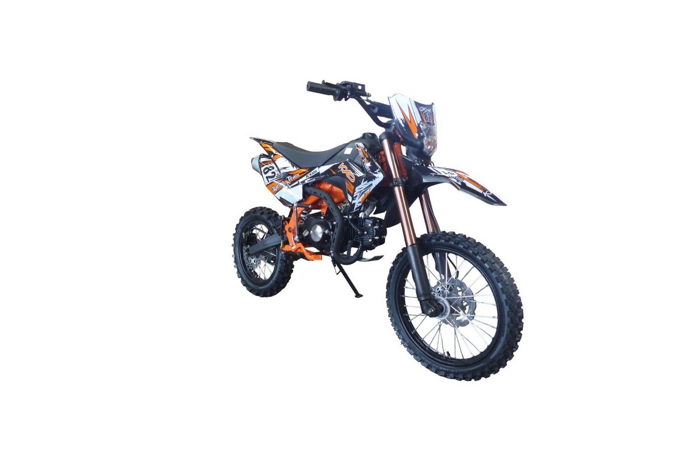 KXD Dirt-Bike 125cc Dirtbike Cross Pitbike Cross Bike KXD 609 E+K 17/14 Licht Orange von KXD