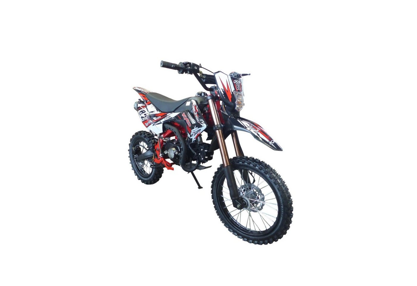 KXD Dirt-Bike 125cc Dirtbike Cross Pitbike Crossbike KXD609 E+K 17/14 Zoll Licht Rot von KXD