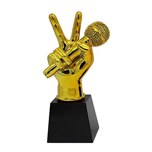 KXXNYA Trophäen, Goldenes Mikrofon Trophy, Musik Trophy, Trophäe for Host/Speech/Verzierungen/Auszeichnungen von Music Match (Color : Gold) von KXXNYA