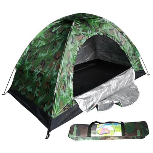 2 Mann Zelt Campingzelt für 2 Personen atmungsaktives wasserdichtes Sonnenschutz mit Mesh -Tür abnehmbar tragbarer großer Raum Dual Reißverschluss Tarnzelt für Outdoor von KYEQATY