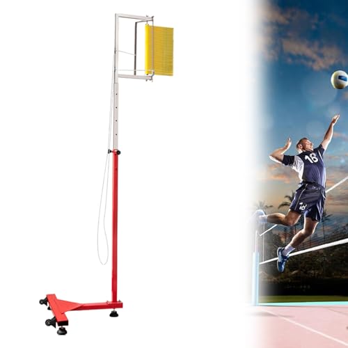 KYZTMHC Vertikaler Sprungtester mit Rädern Freistehende Sport-Vertikalsprungstange Vertikalsprungmessgerät für Volleyball, Basketball (Color : Yellow, Size : 4.5-9.1ft) von KYZTMHC
