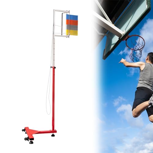 KYZTMHC Vertikaler Sprungtrainer mit Rädern Vertikales Sprungmess-Teststab-Werkzeug Volleyball-Spike-Physiotrainer für den Heimkindergarten (Color : Four Colors, Size : 5.5-10.4ft) von KYZTMHC