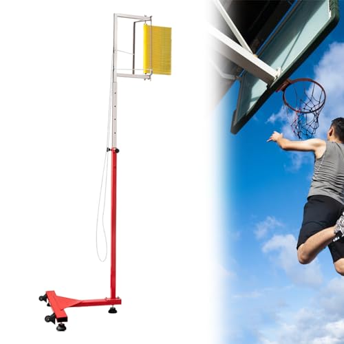 KYZTMHC Vertikaler Sprungtrainer mit Rädern Vertikales Sprungmess-Teststab-Werkzeug Volleyball-Spike-Physiotrainer für den Heimkindergarten (Color : Yellow, Size : 5.5-11.8ft) von KYZTMHC