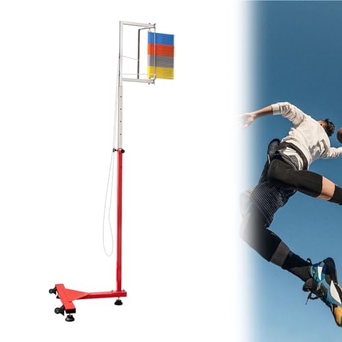 KYZTMHC Vertikalsprung-Messgerät Vertikaler Sprungtester Unterstützen Sie das körperliche Training Bodenstehender Sport-Sprungtester mit Stabiler Basis (Color : Four Colors, Size : 4.5-9.1ft) von KYZTMHC