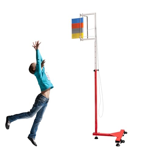 KYZTMHC Vertikalsprung-Messgerät für das Basketballtraining Vertikalsprungtrainer für Jugendliche Verstellbare Höhe Vertikaler Sprungtester (Color : Four Colors, Size : 4.5-9.8ft) von KYZTMHC