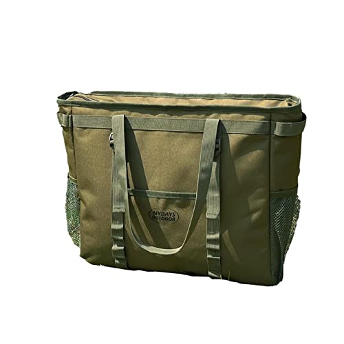 Kühltasche, weicher Kühler, auslaufsicher, tragbar, Eistruhe, Faltbare Tasche, isolierte Picknick-Lebensmitteltasche (Color : Army Green) von KaTiak