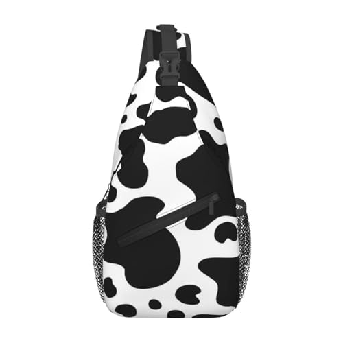Schwarze und weiße Kuh, geeignet für Sport, Laufen, Reisen, Outdoor-Tragetaschen für Herren und Damen, Schwarz-weiße Kuh, Einheitsgröße, Retro-Stil Schwarze und weiße Kuh, geeignet für Sport, Laufen, Reisen, Outdoor-Tragetaschen für Herren und Damen, Schwarz-weiße Kuh, Einheitsgröße, Retro-Stil von KadUe