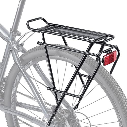 Kadacha Fahrradgepäckträger-Fahrradgepäckträger für Scheibenbremse/Nicht-Scheibenbremse-Fahrradgepäckträger, Touring Gepäckträger passend für 26-29 Zoll mit Reflektor und maximaler Belastung 27kg von CXWXC