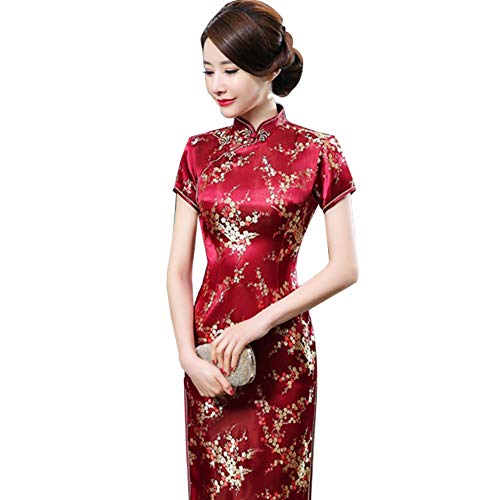Kalaokei Cheongsam-Kleid, traditionelles Pflaumenblüten-Damenkleid, lang, chinesisch, Cheongsam, Brautjungfer-Abendkleid von Kalaokei