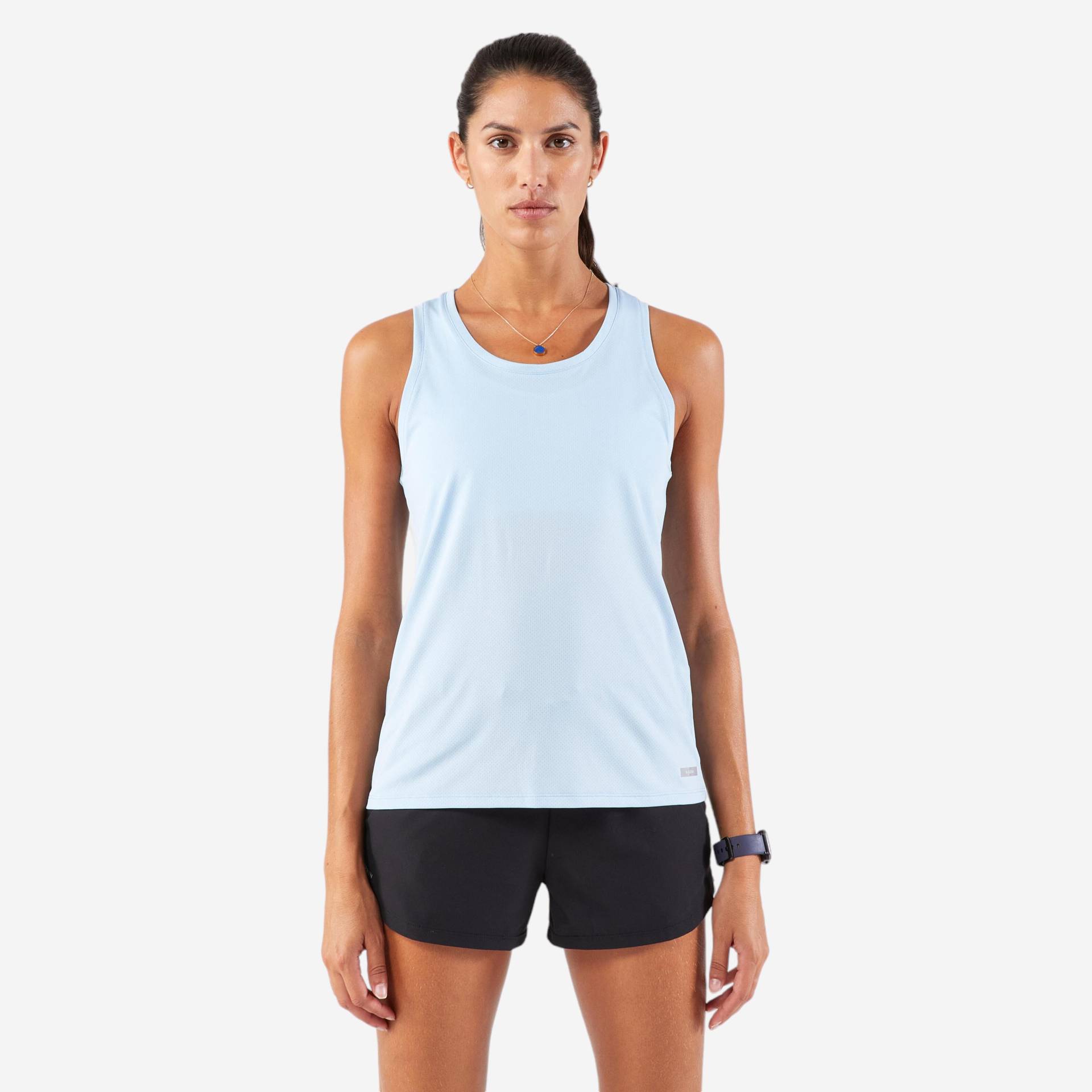 Lauf-Tanktop Damen atmungsaktiv - Run 100 hellblau von Kalenji