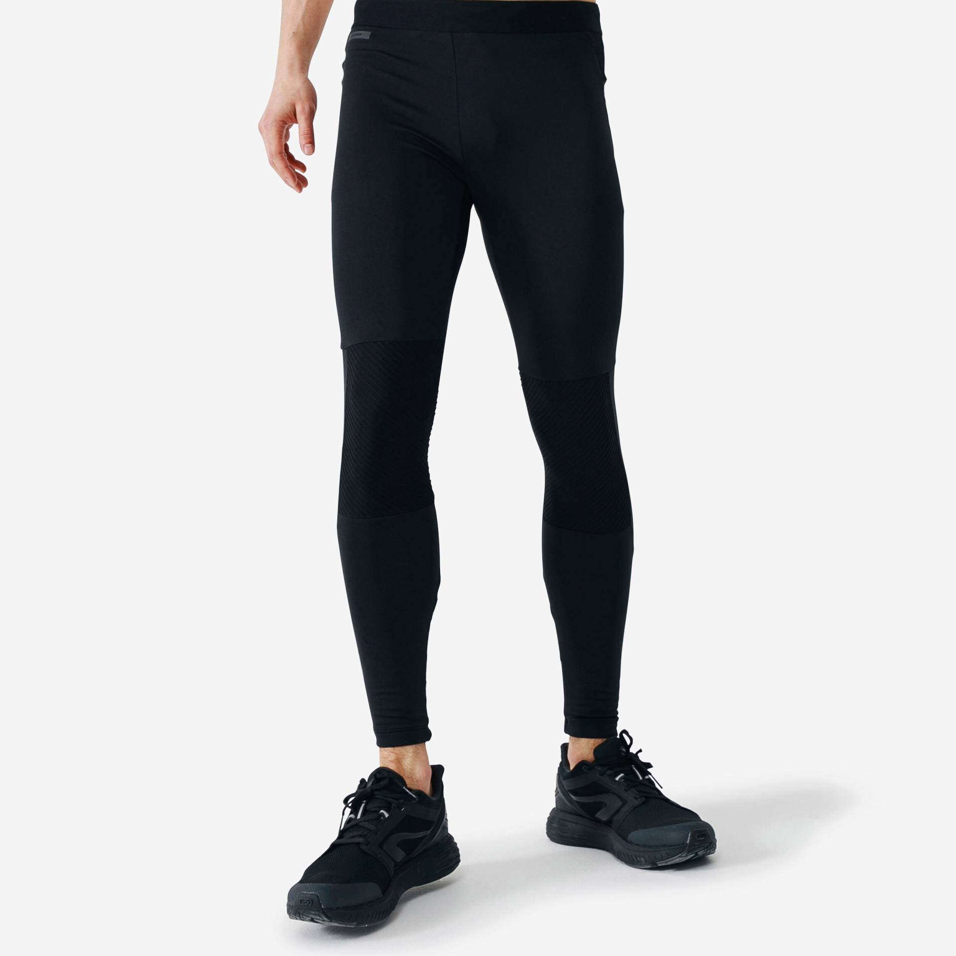 Lauftights lang Herren - Warm+ schwarz von Kalenji