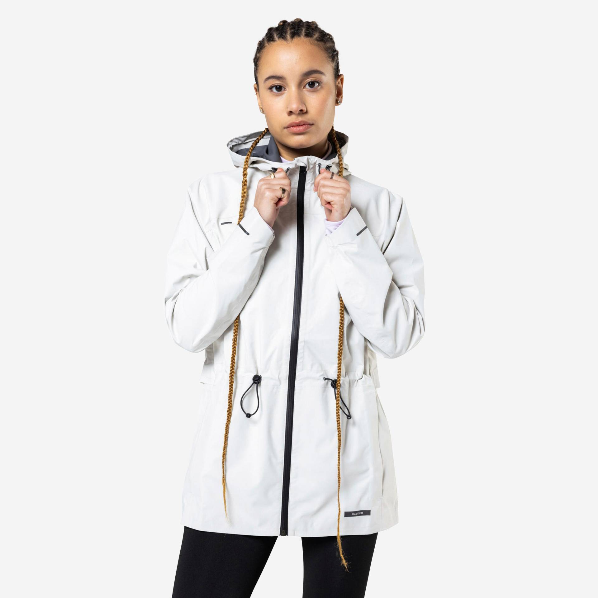 Laufjacke Damen wasserdicht - Rain Run 500 beige von Kalenji