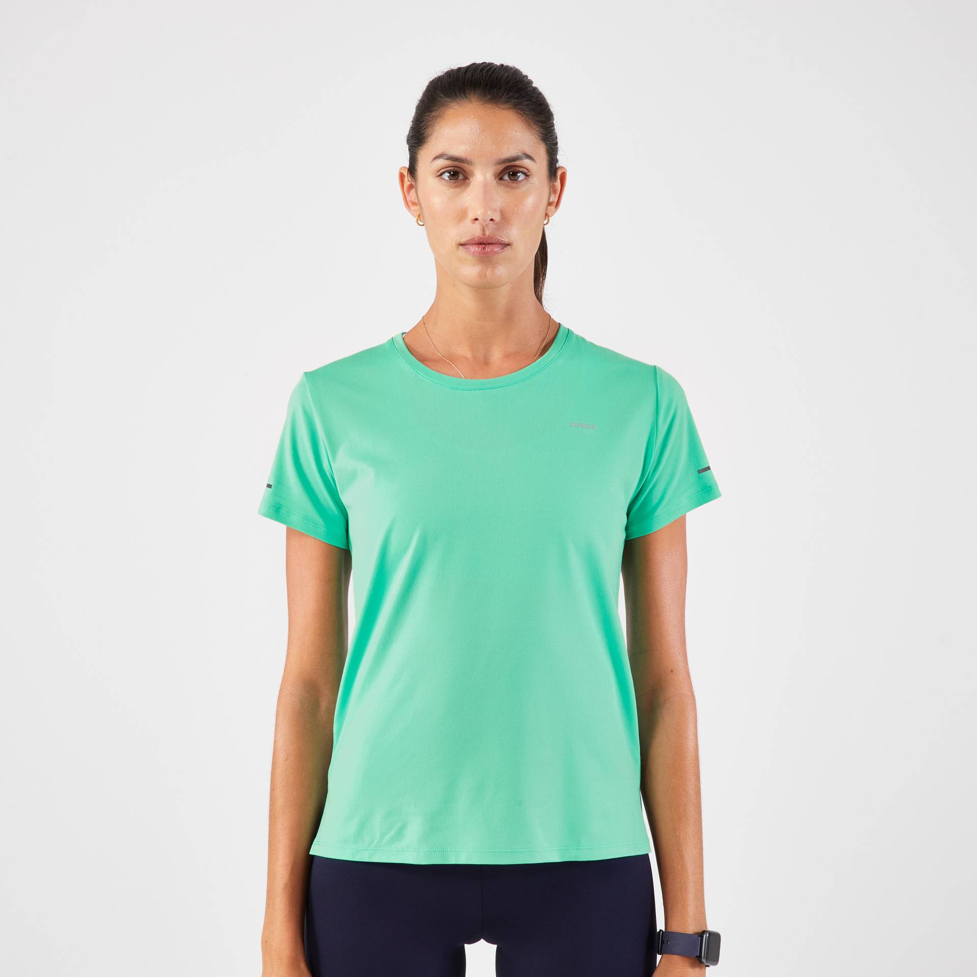 Laufshirt kurzarm Damen atmungsaktiv - Run 500 Dry grün von Kiprun