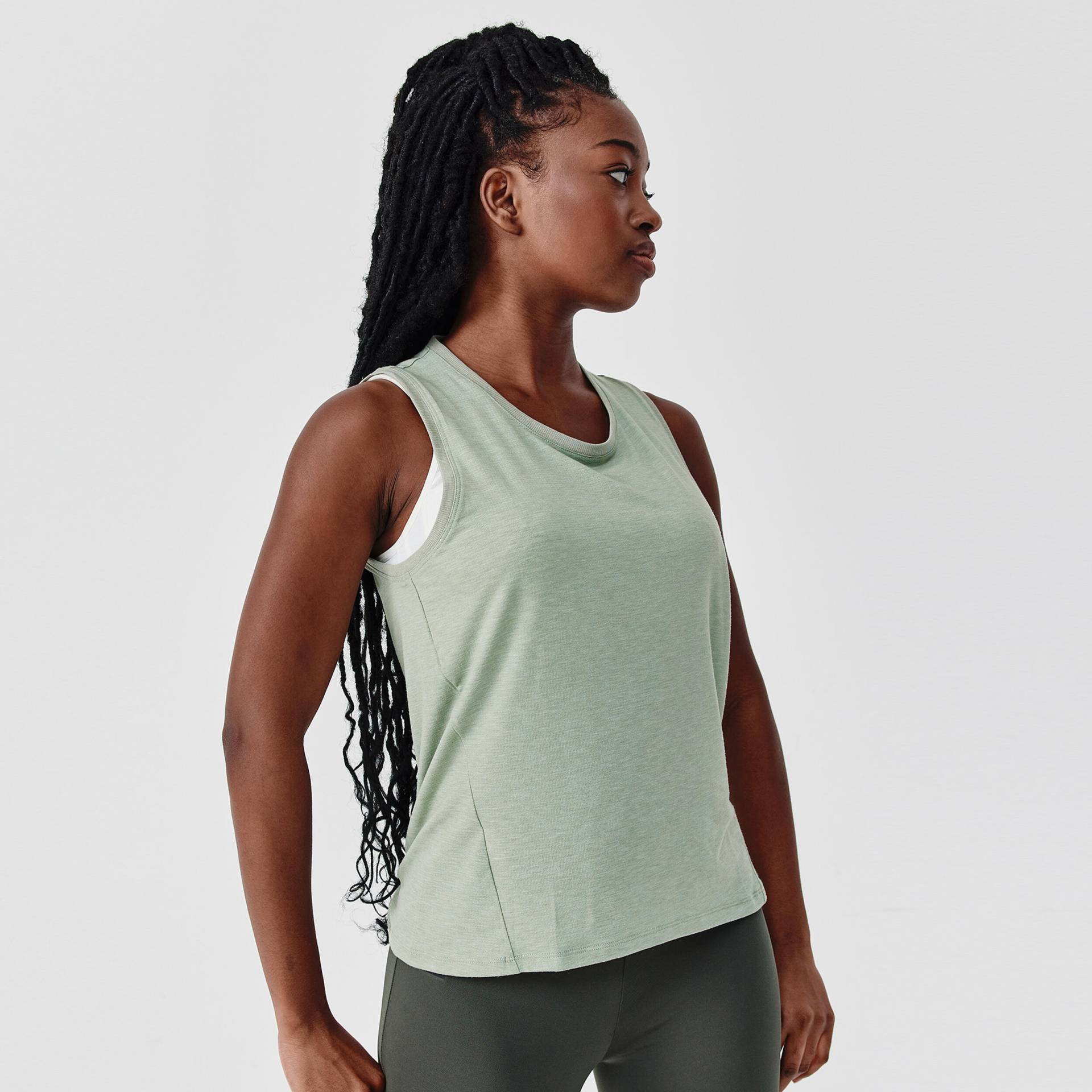 Lauftop atmungsaktiv Soft Damen khaki von Kalenji