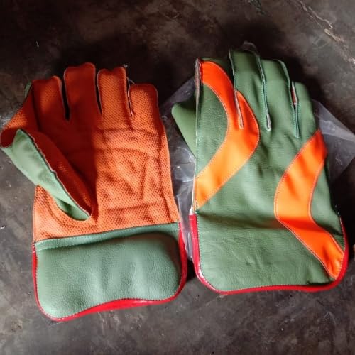 Kalindri Sports Guard Cricket Keeping Gloves Combo – Herren Wicket Keeping Gloves (mehrfarbig) + Innenhandschuhe aus Baumwolle (weiß) von Kalindri Sports