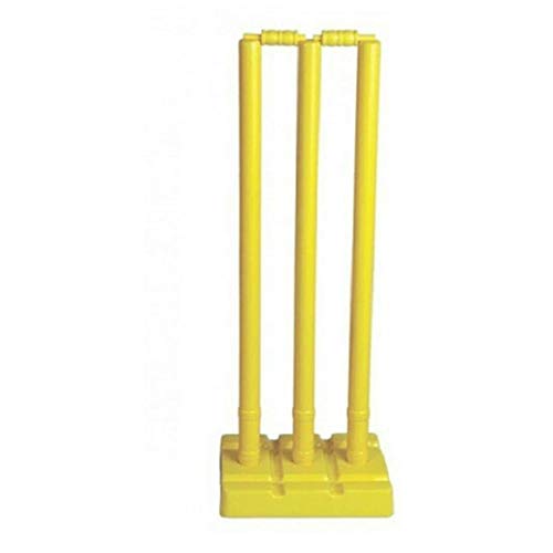 Kalindri Sports Sports Hart-PVC (3 Wickets + 2 Bügel + 1 Basis) Stumps Set (ideal zum Üben & Gully Cricket) von Kalindri Sports