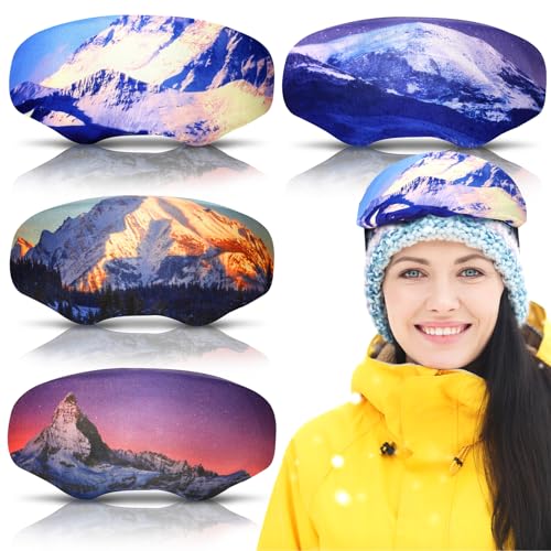 Kanayu Skibrillenabdeckung, Schutzbrille, schützt vor Kratzern, Gläsern, geeignet als Geschenk für Ski-Enthusiasten, 4 Stück von Kanayu